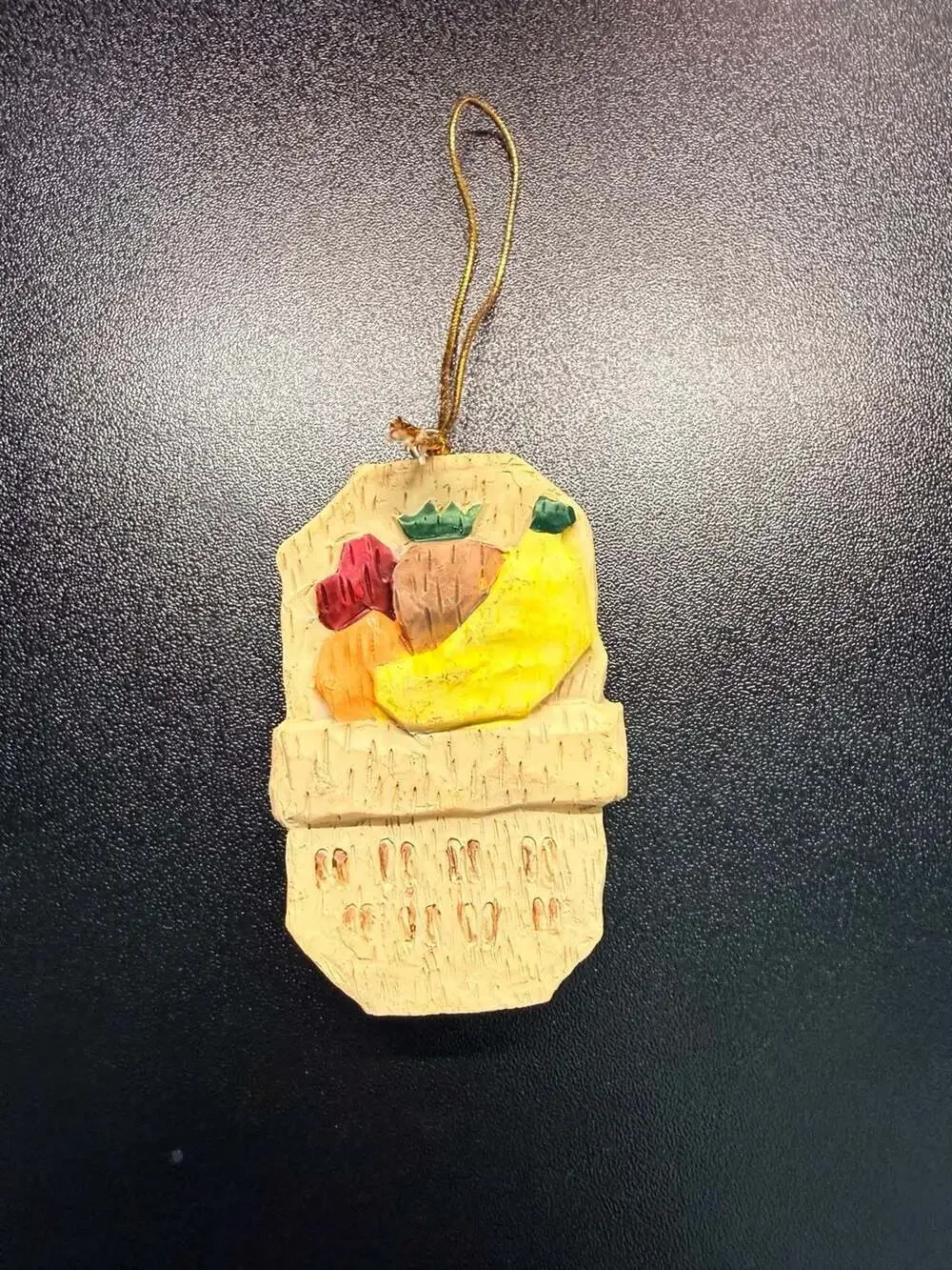 Grocery Bag with Fruits and Vegetables Resin Christmas Tree Ornament